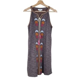 THML Isabella Brown Embroidered Bohemian Dress
